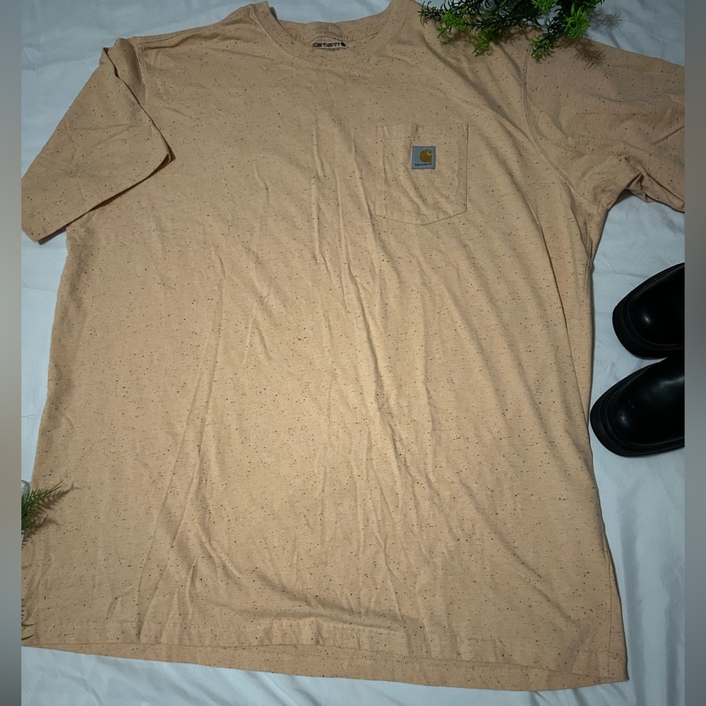 Carhartt Orange Speckled Plus Size Unisex Tee with Pocket